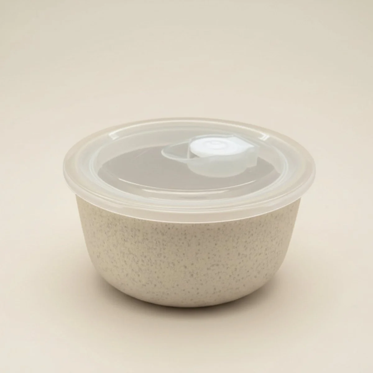 Porselenskål med lokk og ventil beige stor - Image 2