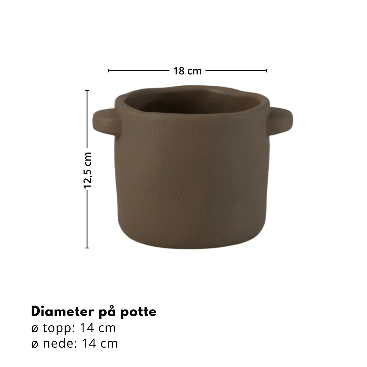 Potte Sement mørk brun liten - Image 4
