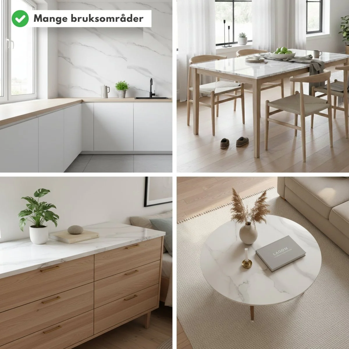 Marmor klassisk hvit kontaktplast - Image 4