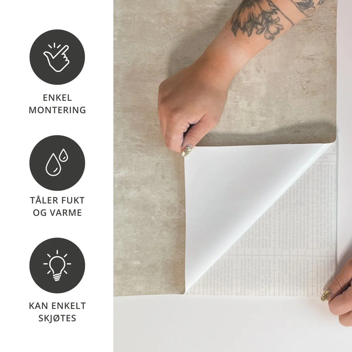 Premium Limewash beige kontaktplast - Image 8
