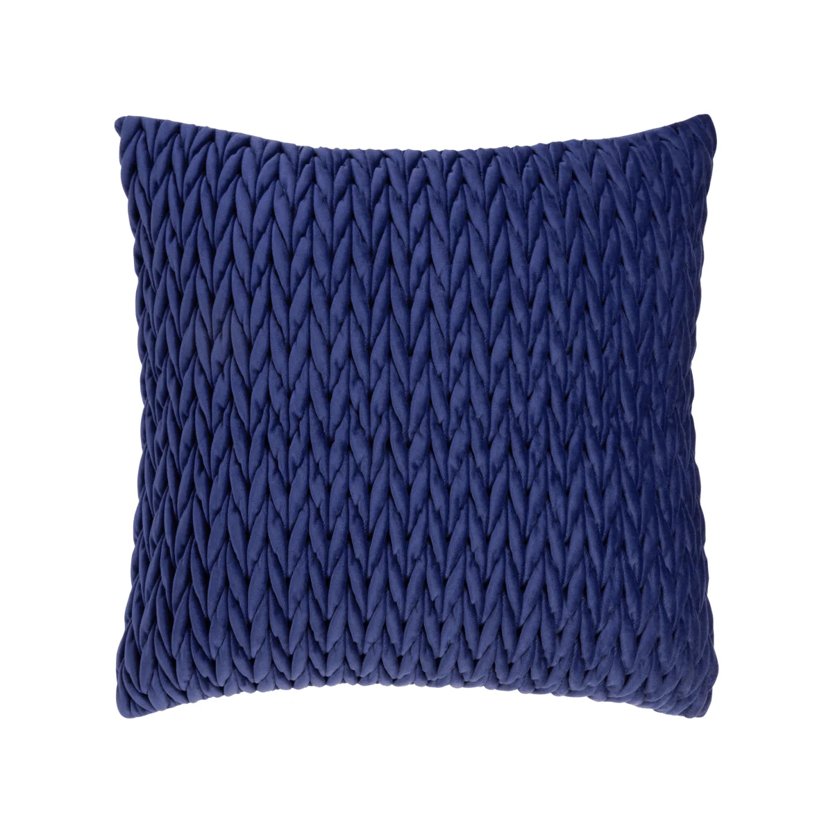 Putetrekk flettet velur blå 45 x 45 cm - Image 2