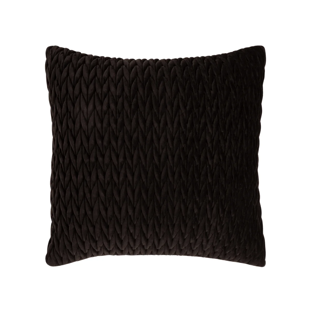 Putetrekk flettet velur sort 45 x 45 cm - Image 2