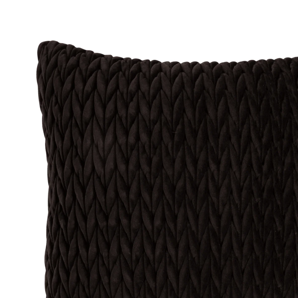 Putetrekk flettet velur sort 45 x 45 cm - Image 3