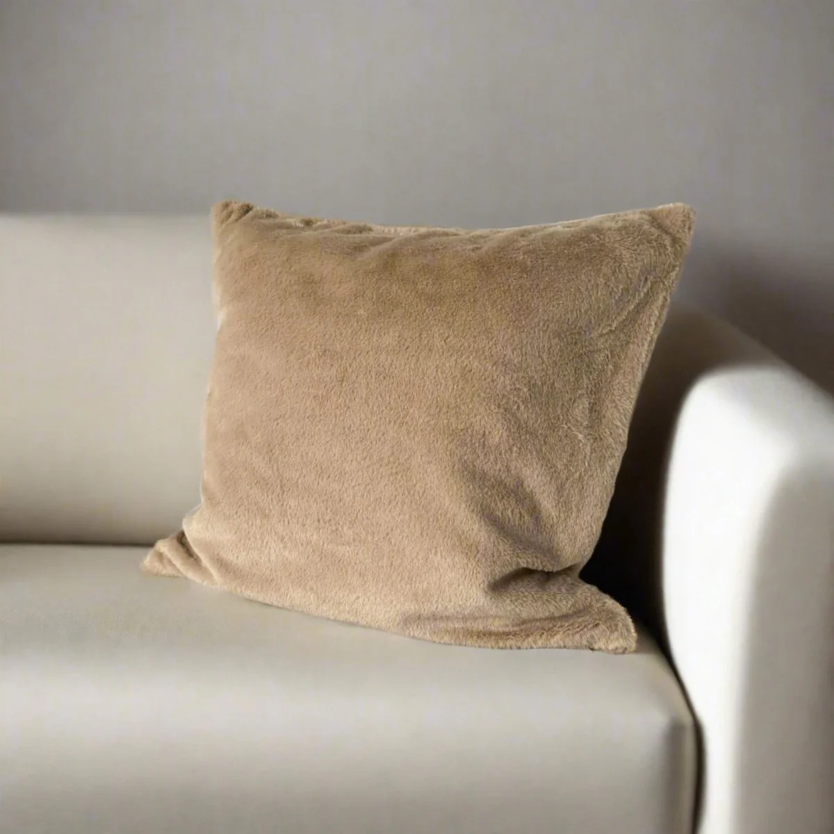Putetrekk pels beige 50 cm