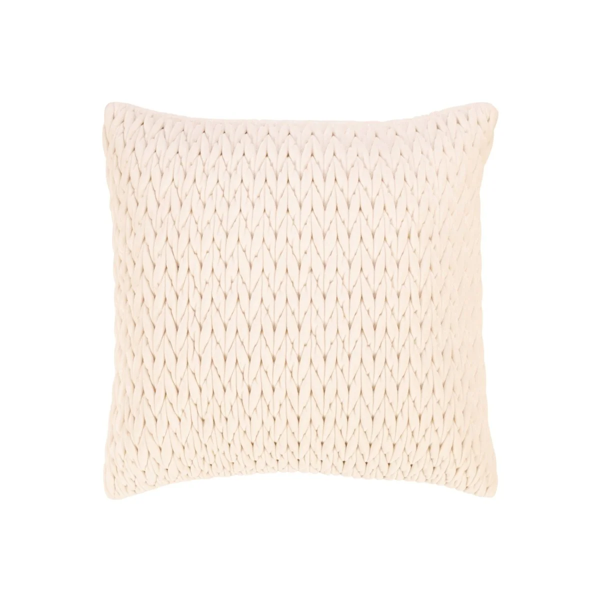 Putetrekk velur flettet krem 45 x 45 cm - Image 2