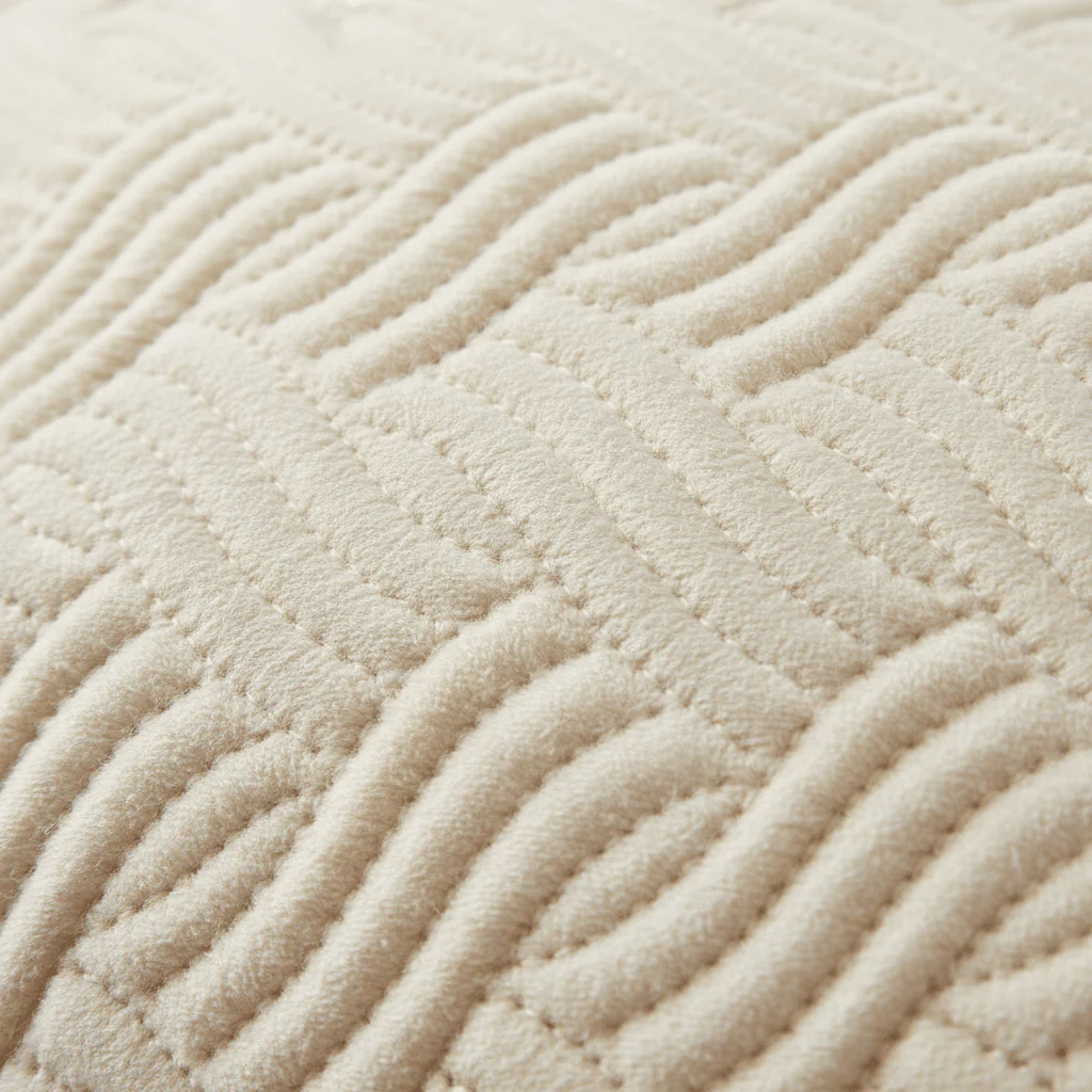 Putetrekk wave velur krem 45 x 45 cm - Image 4