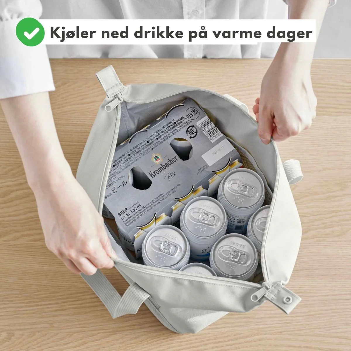 Kjølebag grå sammenleggbar 51 x 18 cm - Image 3