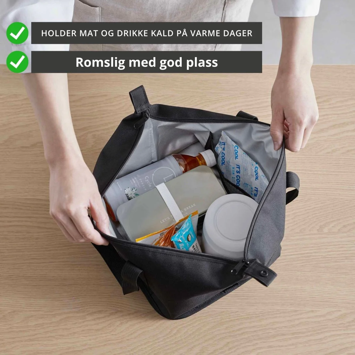 Kjølebag sort 51 x 18 cm - Image 2