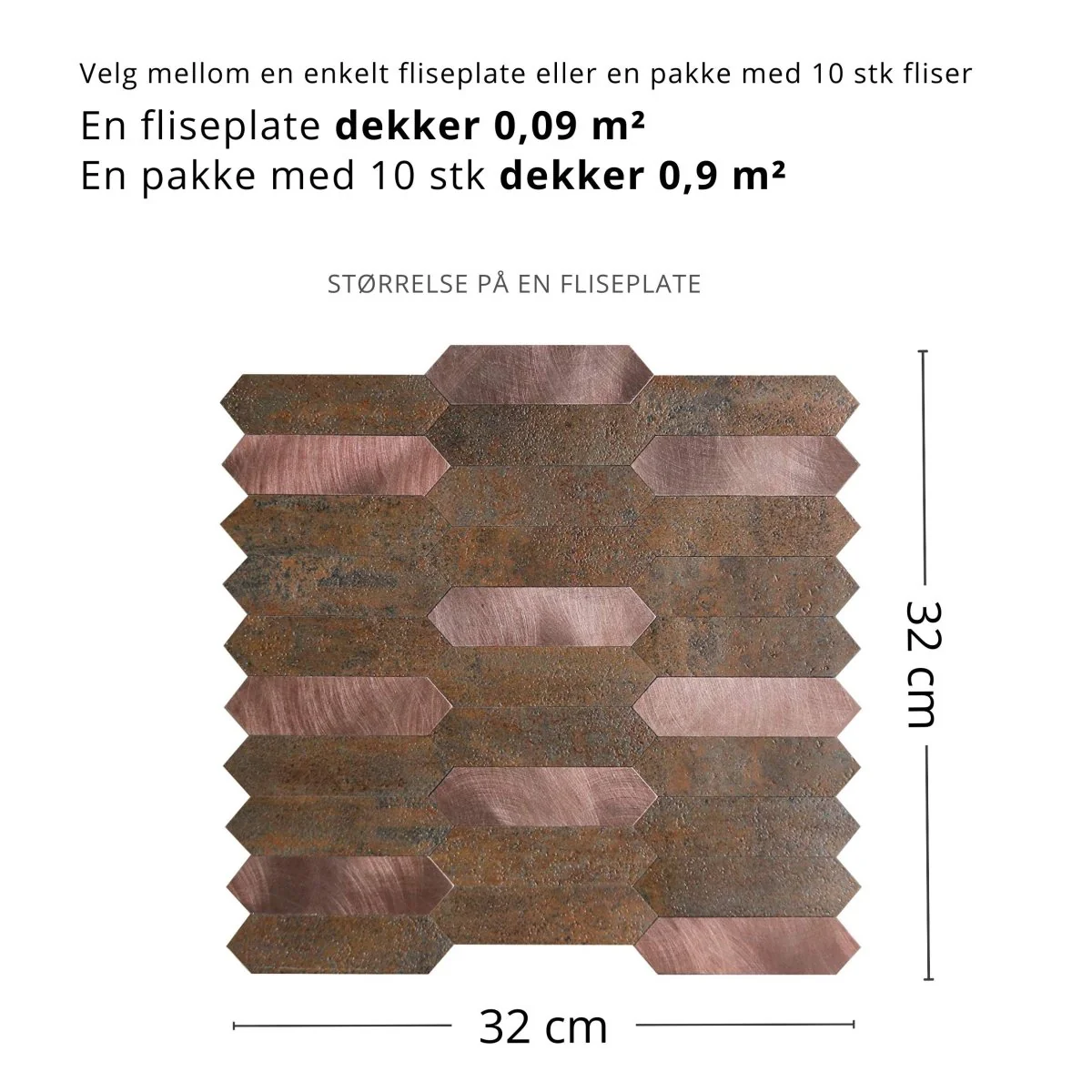 Rosie lang hexagon selvklebende veggfliser - Image 3