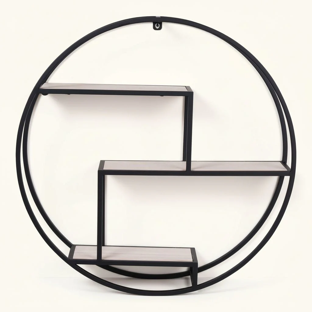 Rotterdam vegghylle trehyller sort ramme 62 x 14 cm - Image 6