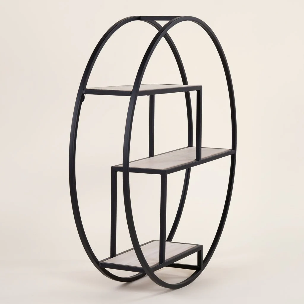 Rotterdam vegghylle trehyller sort ramme 62 x 14 cm - Image 8