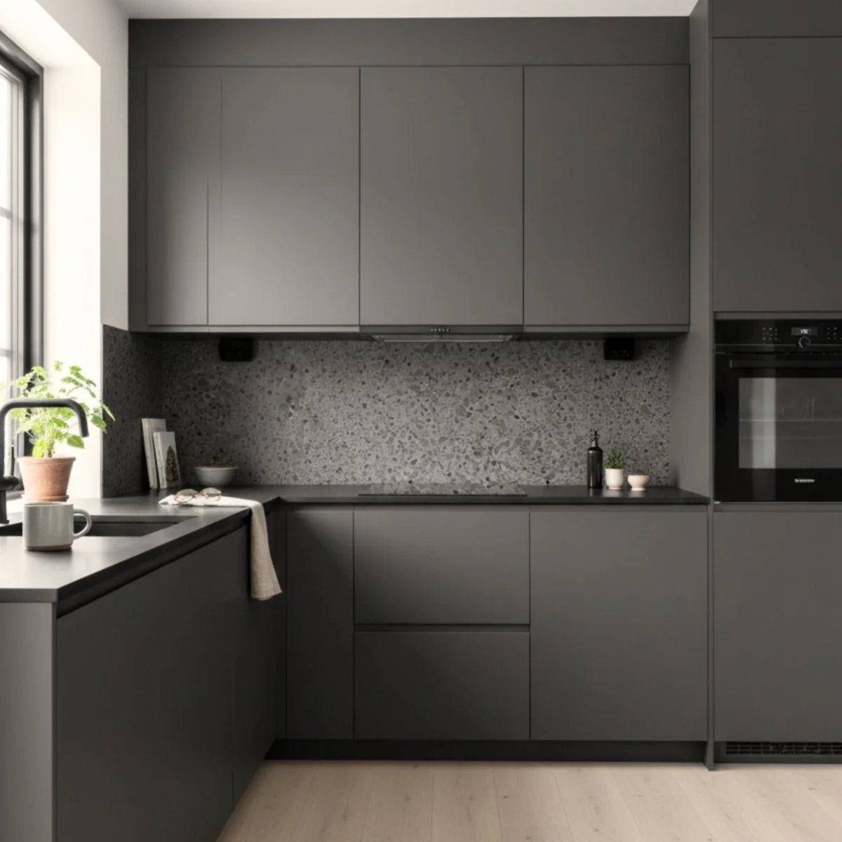 8-pk Lisboa Terrazzo mørkegrå selvklebende fliser - Image 6