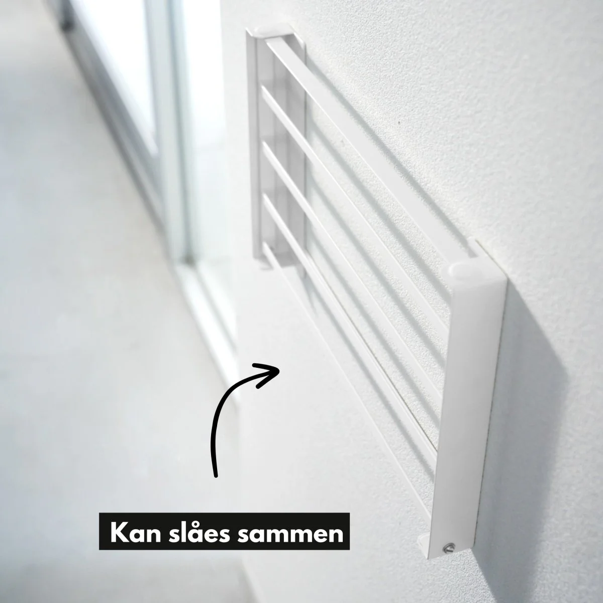 Sammenleggbar tørkestativ til vegg hvit - Image 3