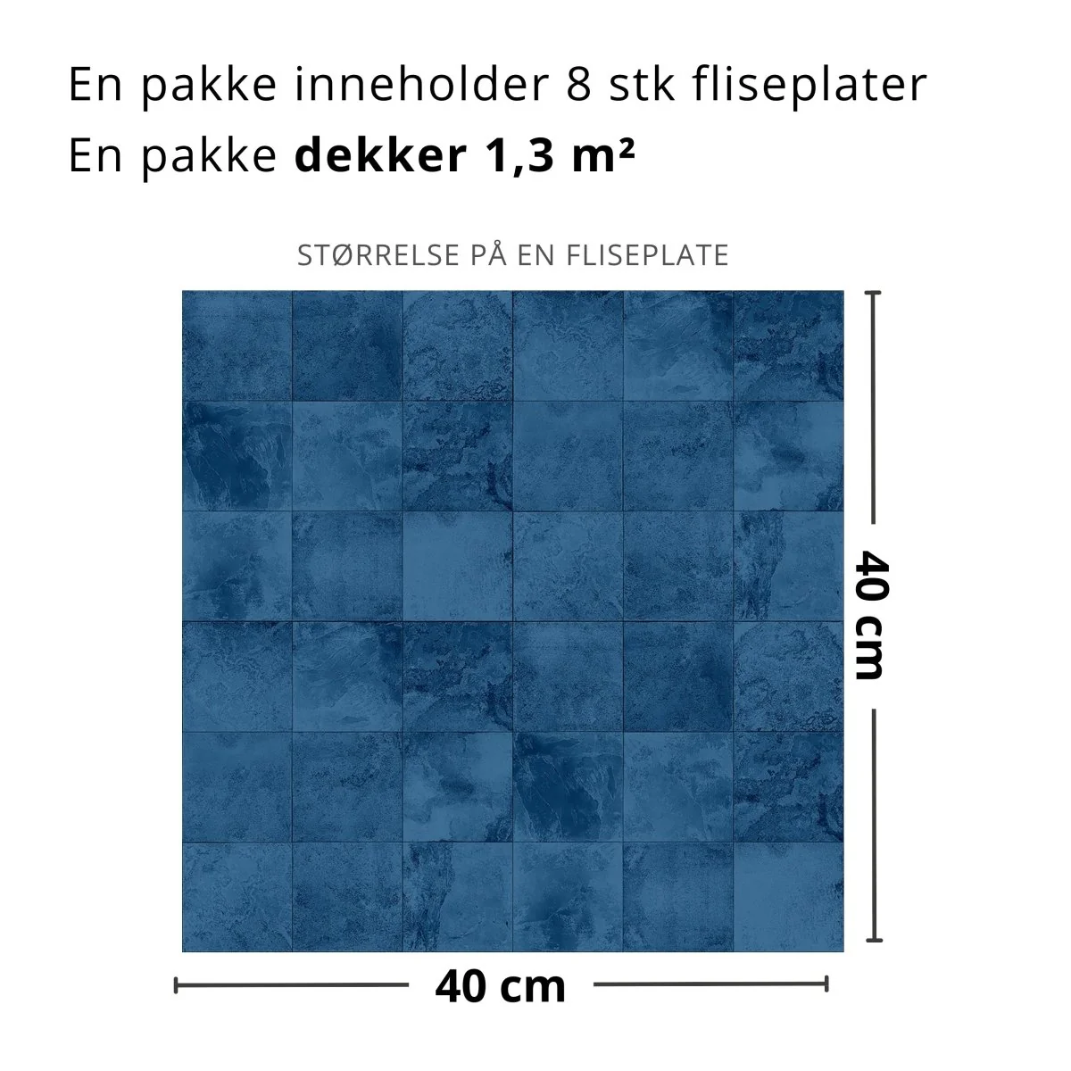 8-pk Bodø blå selvklebende fliser - Image 5