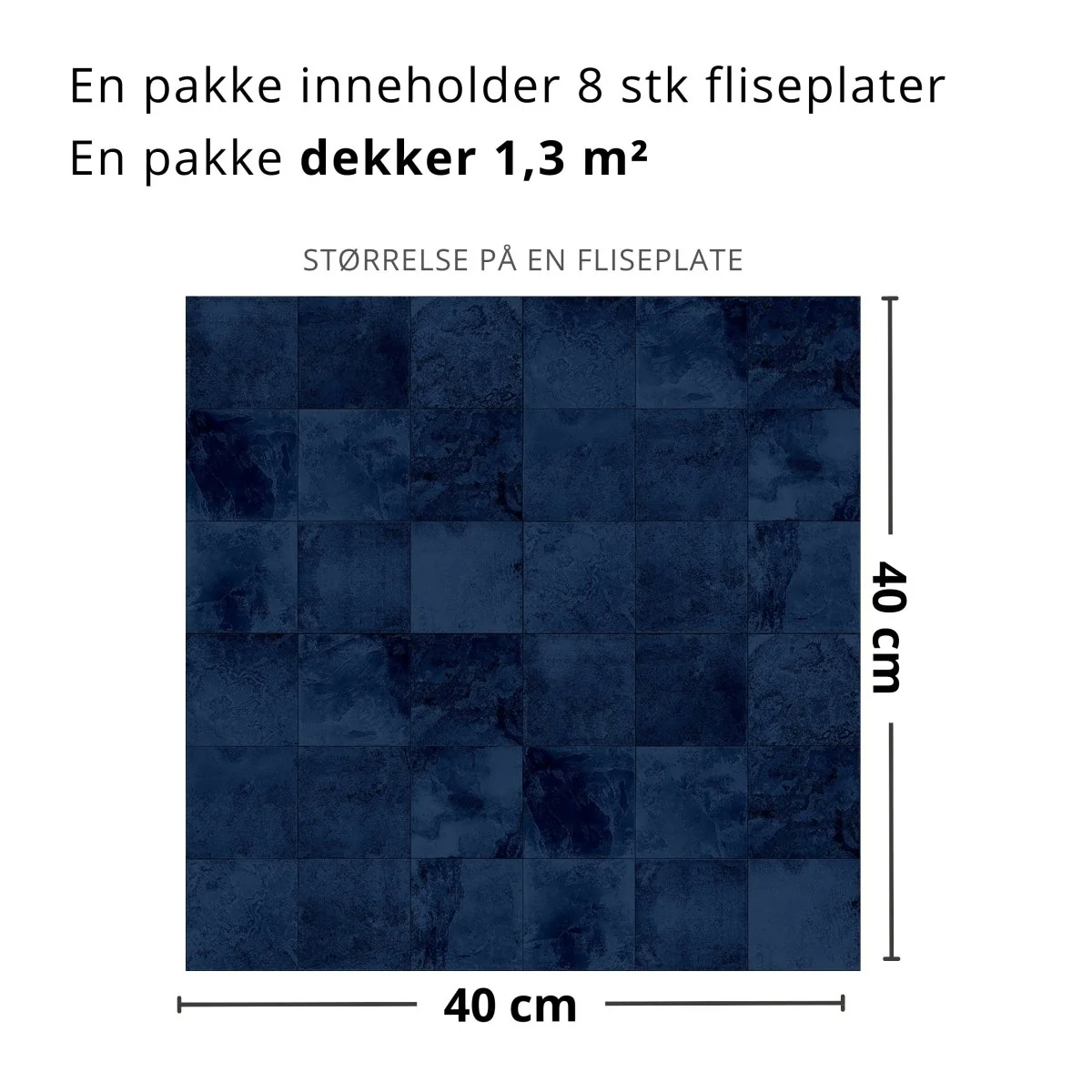8-pk Bodø mørkeblå selvklebende fliser - Image 3