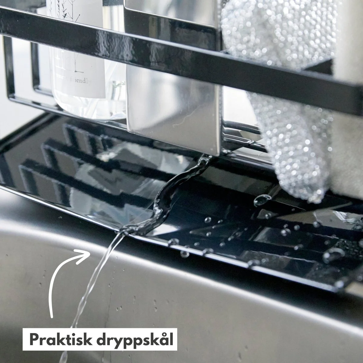 Såpeholder med dryppskål sort - Image 3