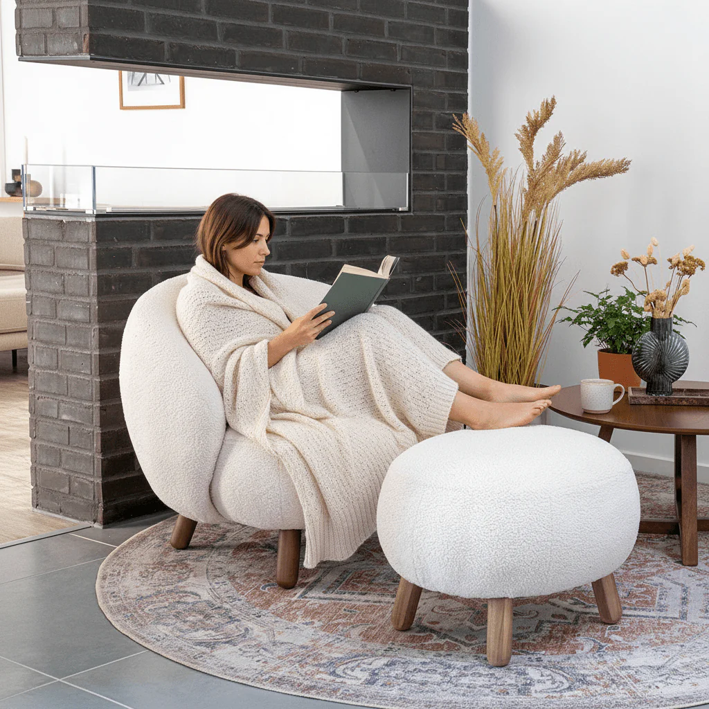 Savona sett lounge stol med puff - Image 5