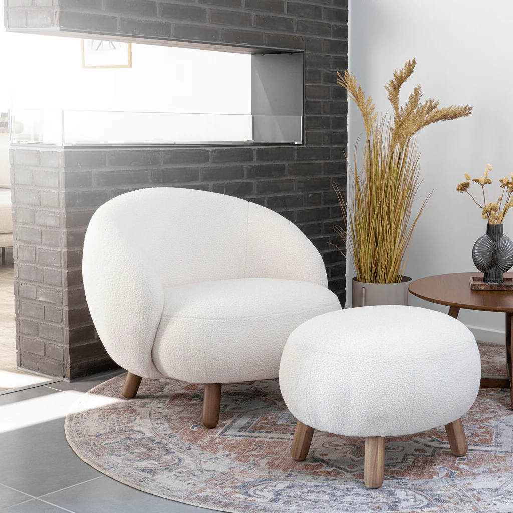Savona sett lounge stol med puff - Image 6