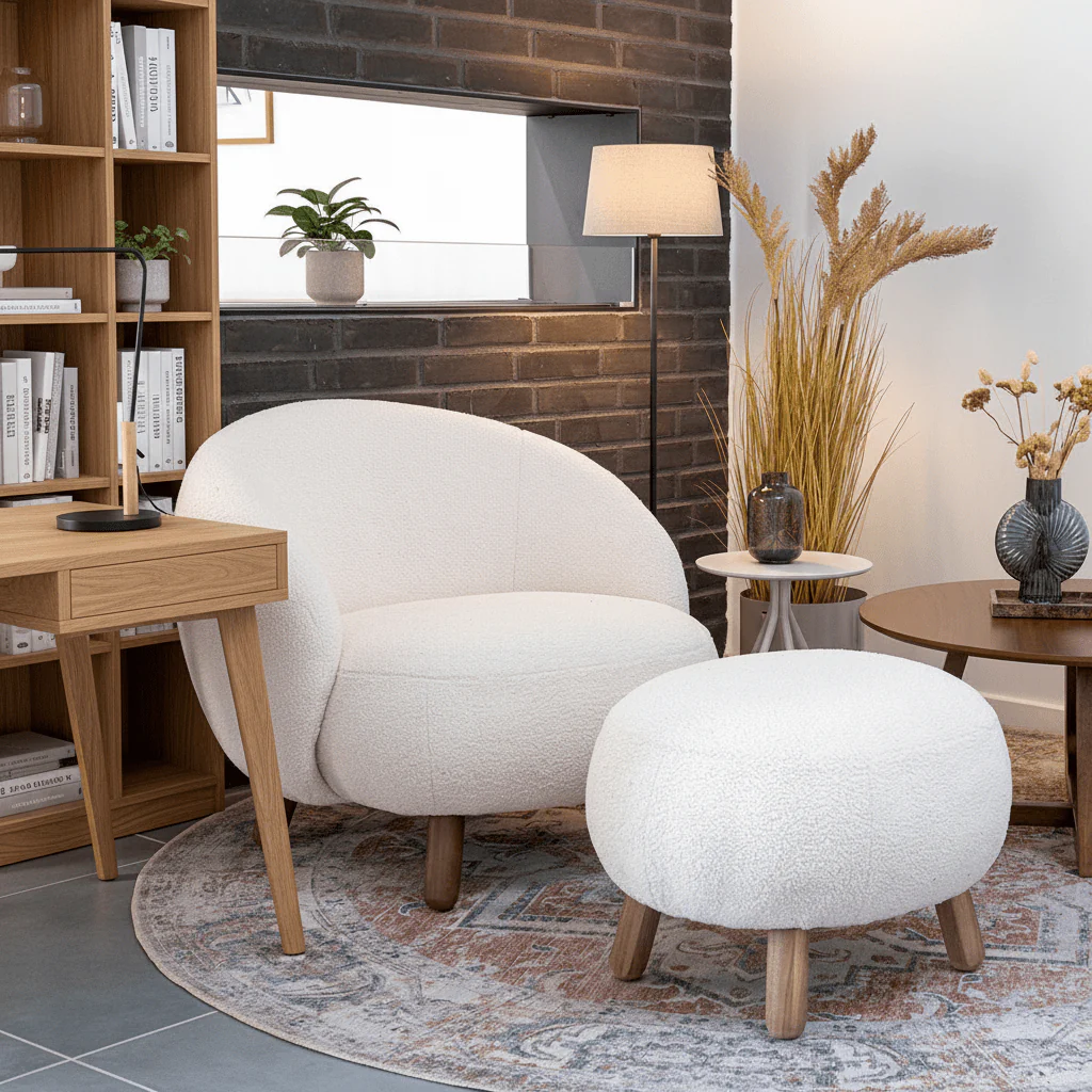 Savona sett lounge stol med puff - Image 8