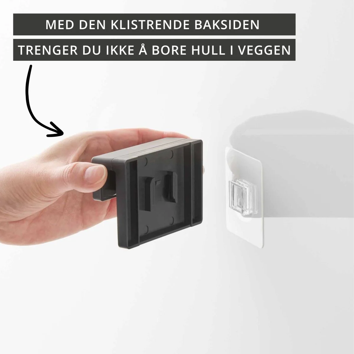 Selvklebende tannbørsteholder sort 9 x 6 cm - Image 3