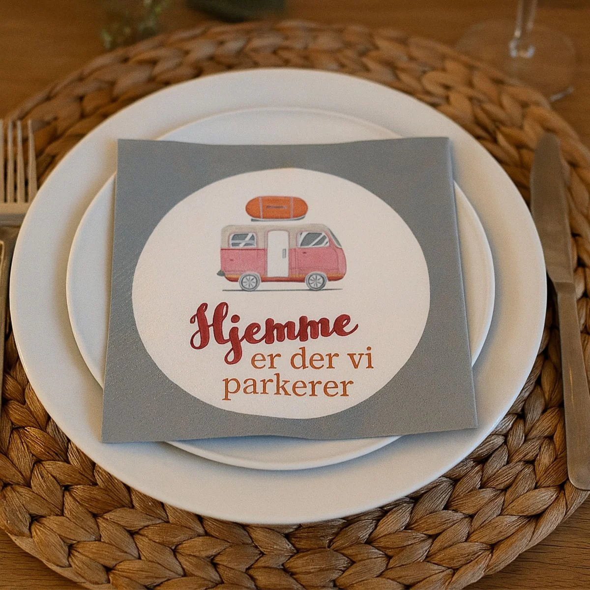 20-pk Servietter: "Hjemme er der vi parkerer"