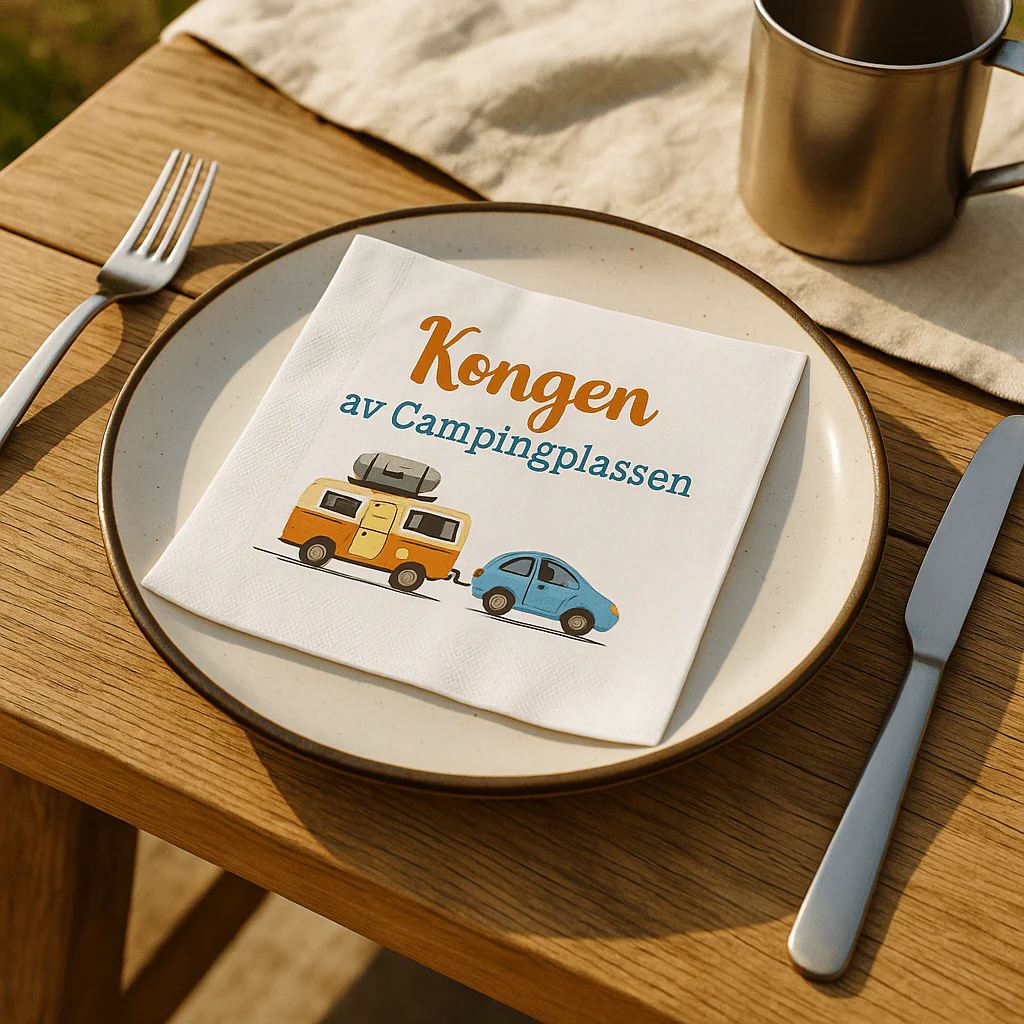 20-pk Servietter: "Kongen av campingsplassen"