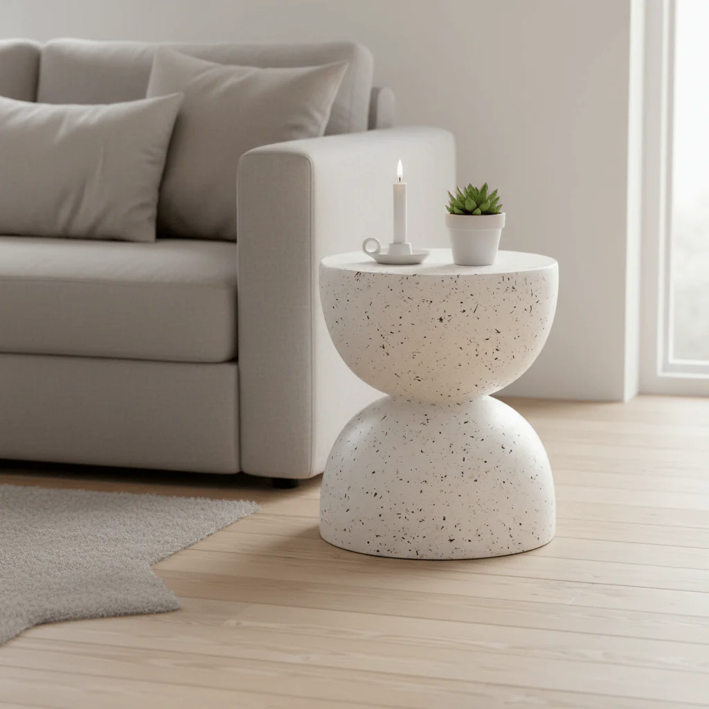 Sidebord i fiberglass terazzo