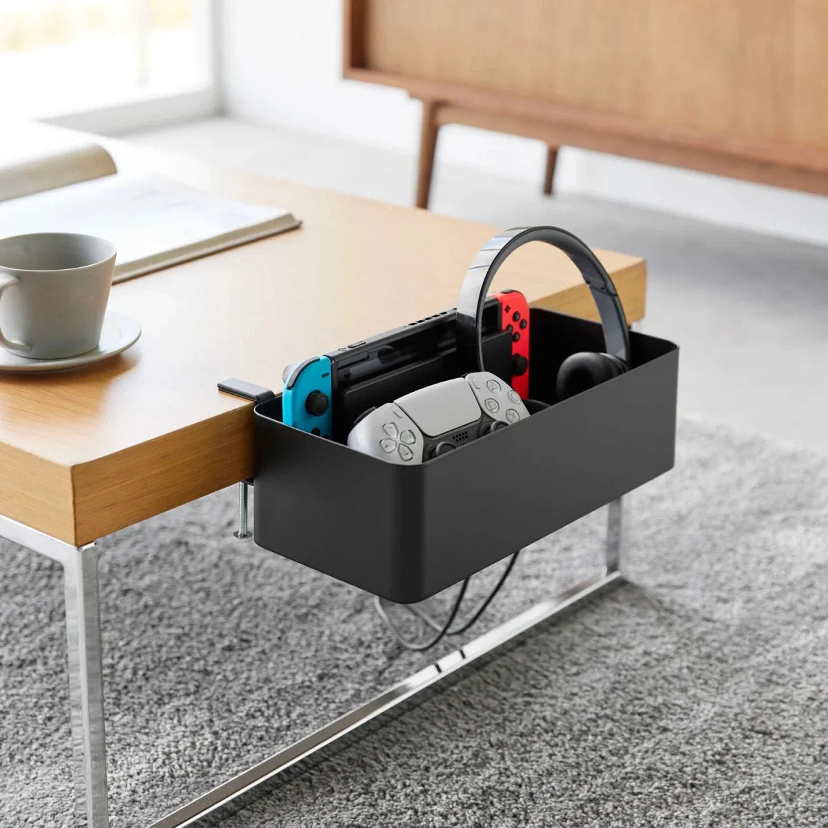 Smart oppbevaringsboks til bord, sort 30 x 18 cm - Image 8