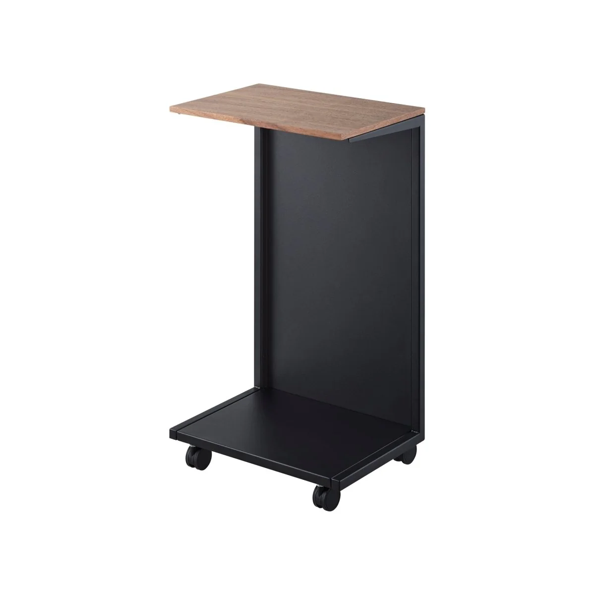 Sidebord med hjul sort 55 x 31 cm - Image 2
