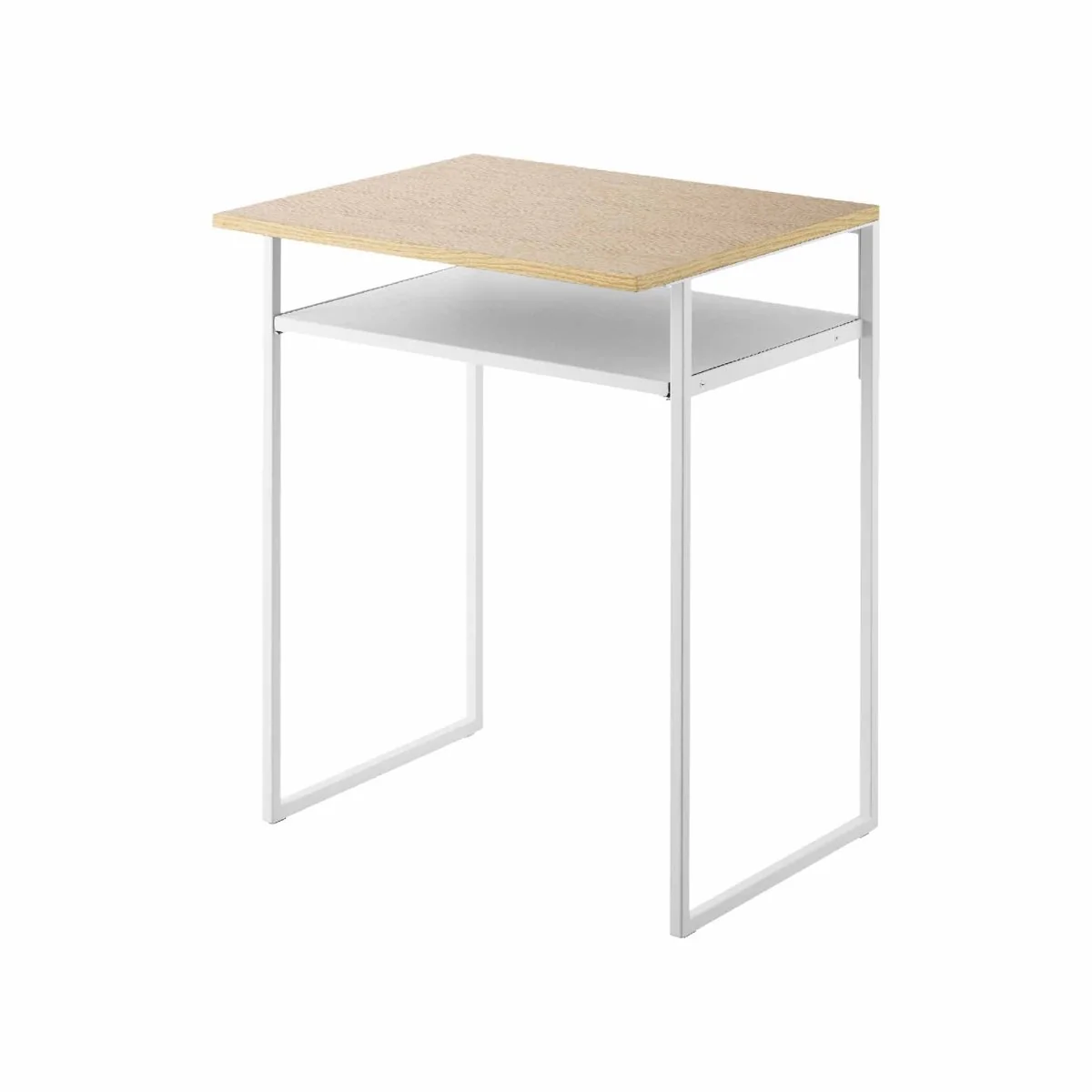 Sidebord med treplate og uttrekkbar hylle hvit 53 x 45 x 66,8 cm