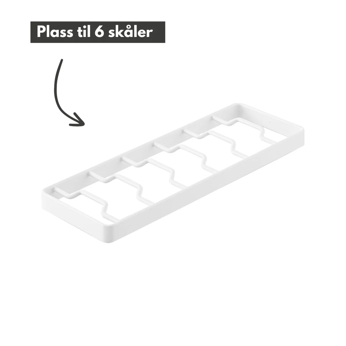 Skålstativ stor hvit 32 x 11 cm - Image 3