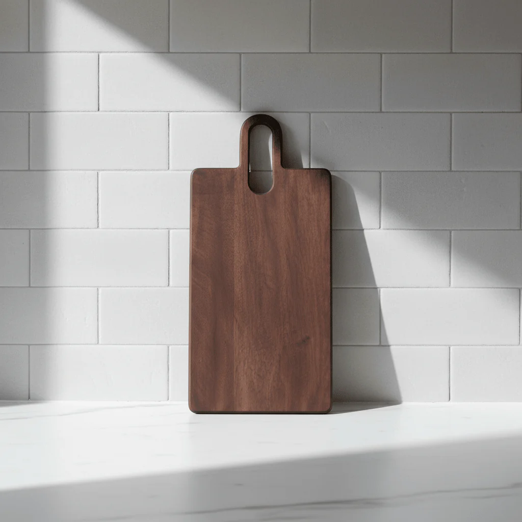 Skjærefjøl mørk brun mangotre 56 x 25 cm