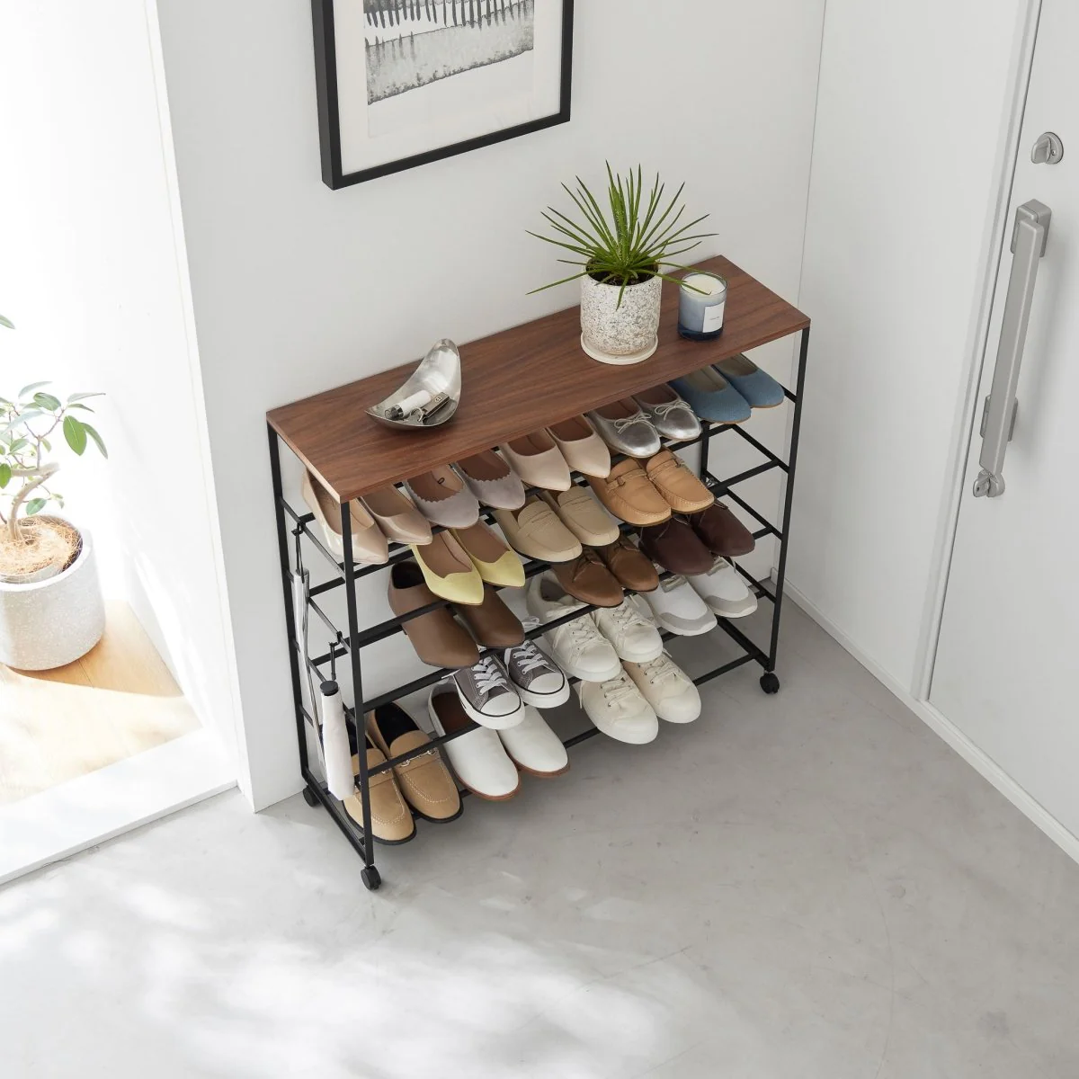 Stor skohylle med hjul 5 rader - Image 6