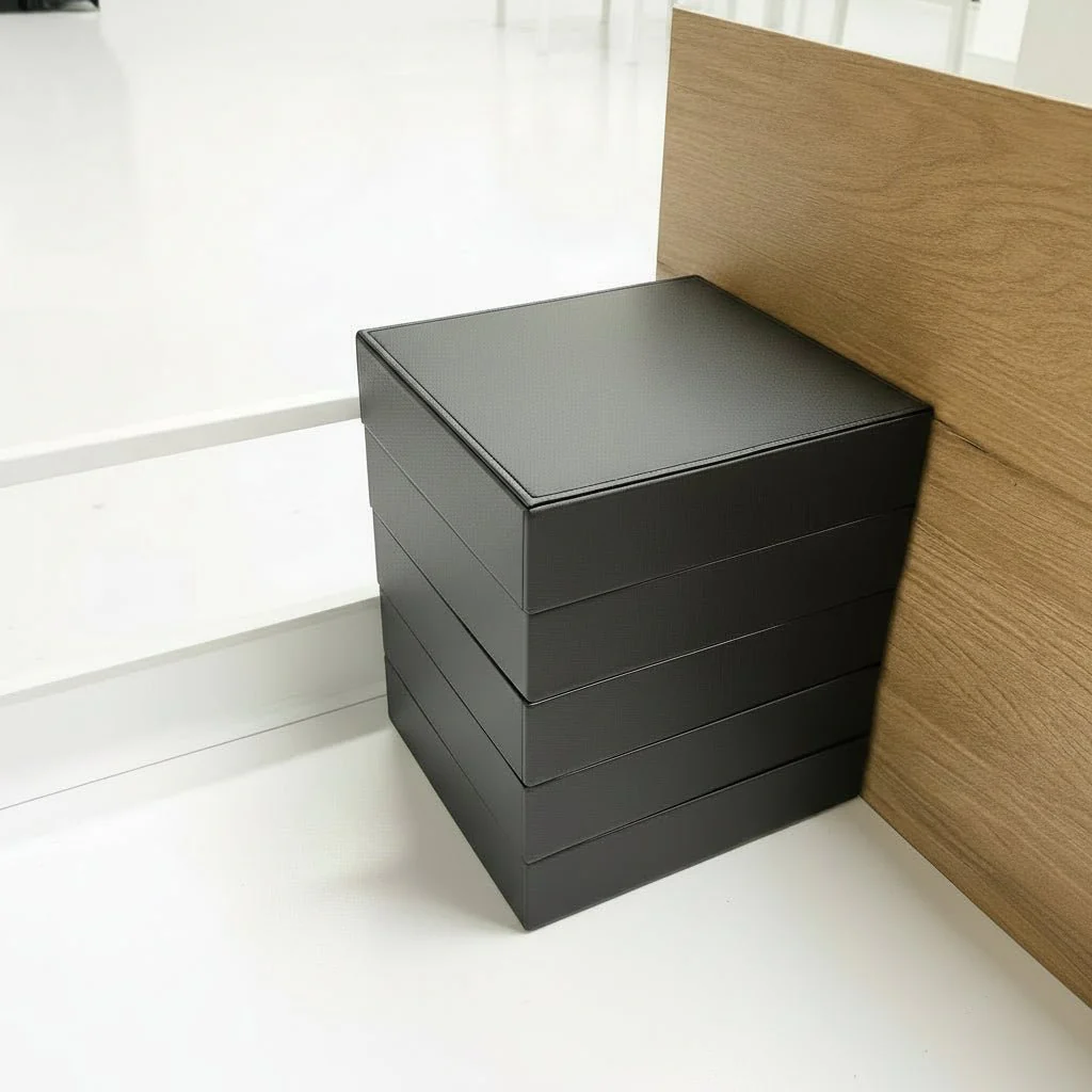 Smykkeboks 4 etasjer kunstskinn sort - Image 6