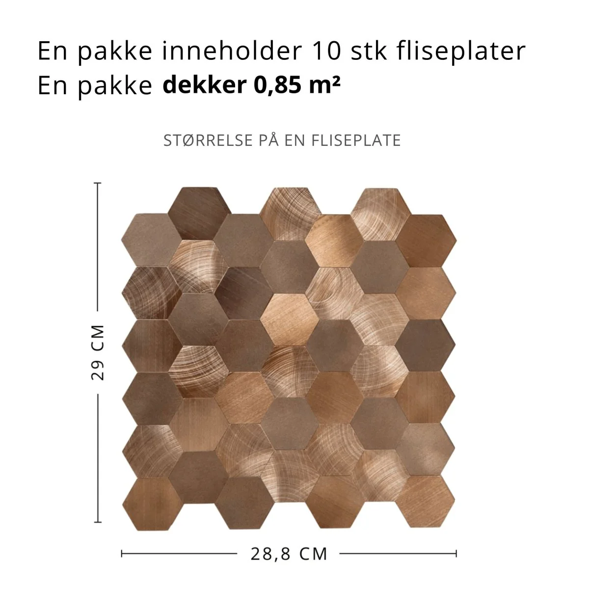 10-pk Sofie hexagon selvklebende veggfliser - Image 2