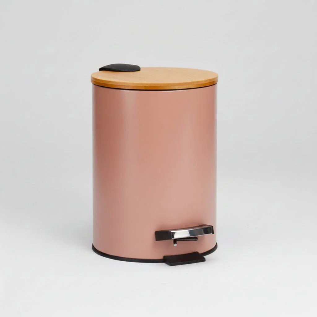 Søppelbøtte 3 liter metall/bambus beige - Image 2