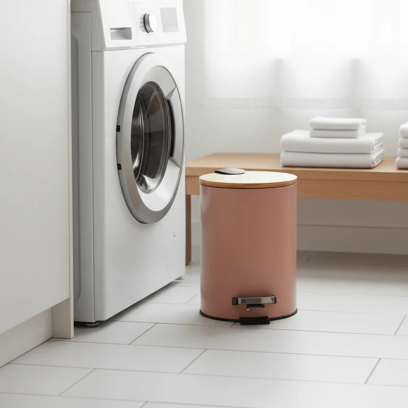 Søppelbøtte 3 liter metall/bambus beige - Image 3