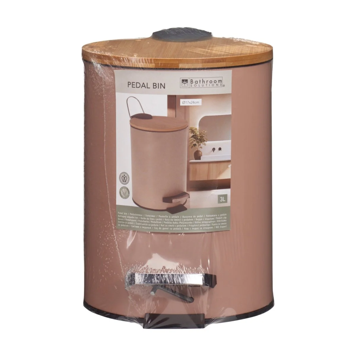 Søppelbøtte 3 liter metall/bambus beige - Image 4