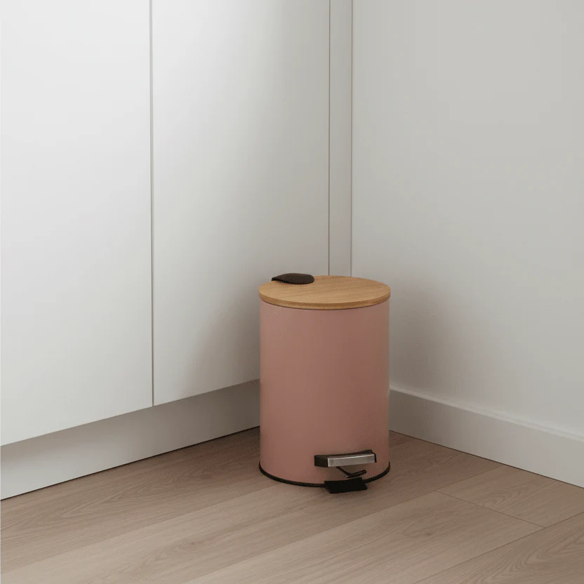 Søppelbøtte 3 liter metall/bambus beige - Image 6