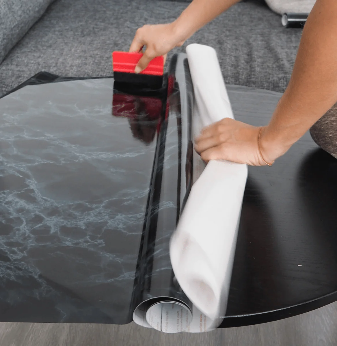 Marmor sort/blå kontaktplast - Image 3