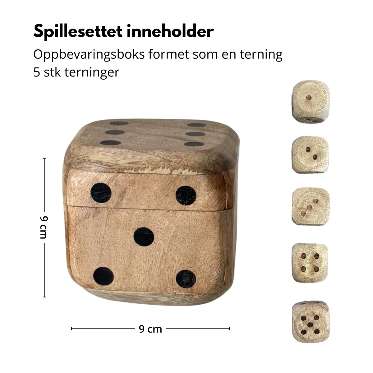 Spillesett med terninger, mangotre - Image 4