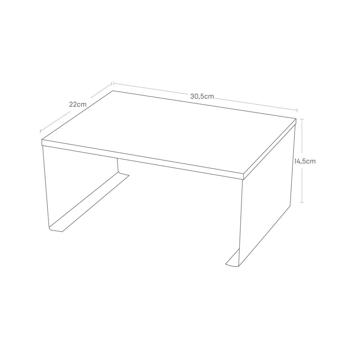 Stabelbar hylle bred hvit 30,5 x 22 cm - Image 4