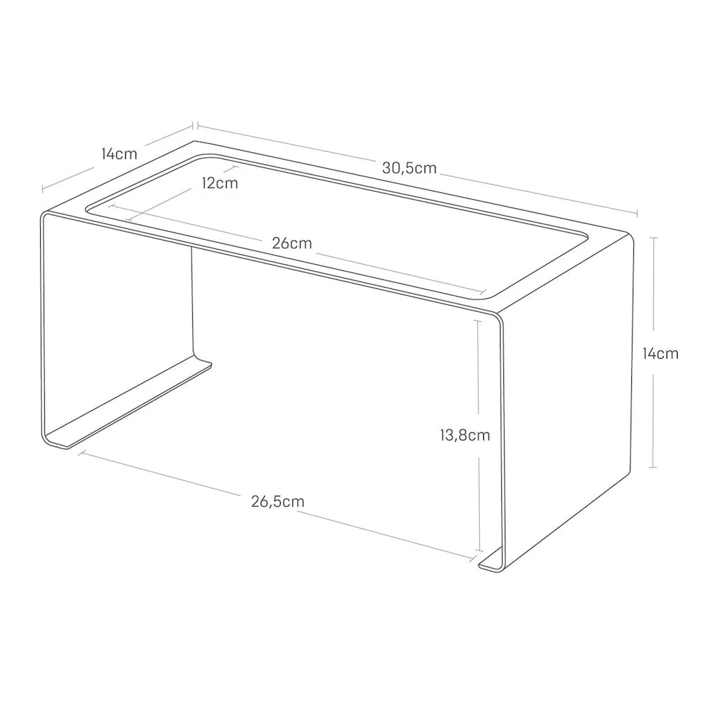 Stabelbar hylle smal sort 30,5 x 14 cm - Image 7