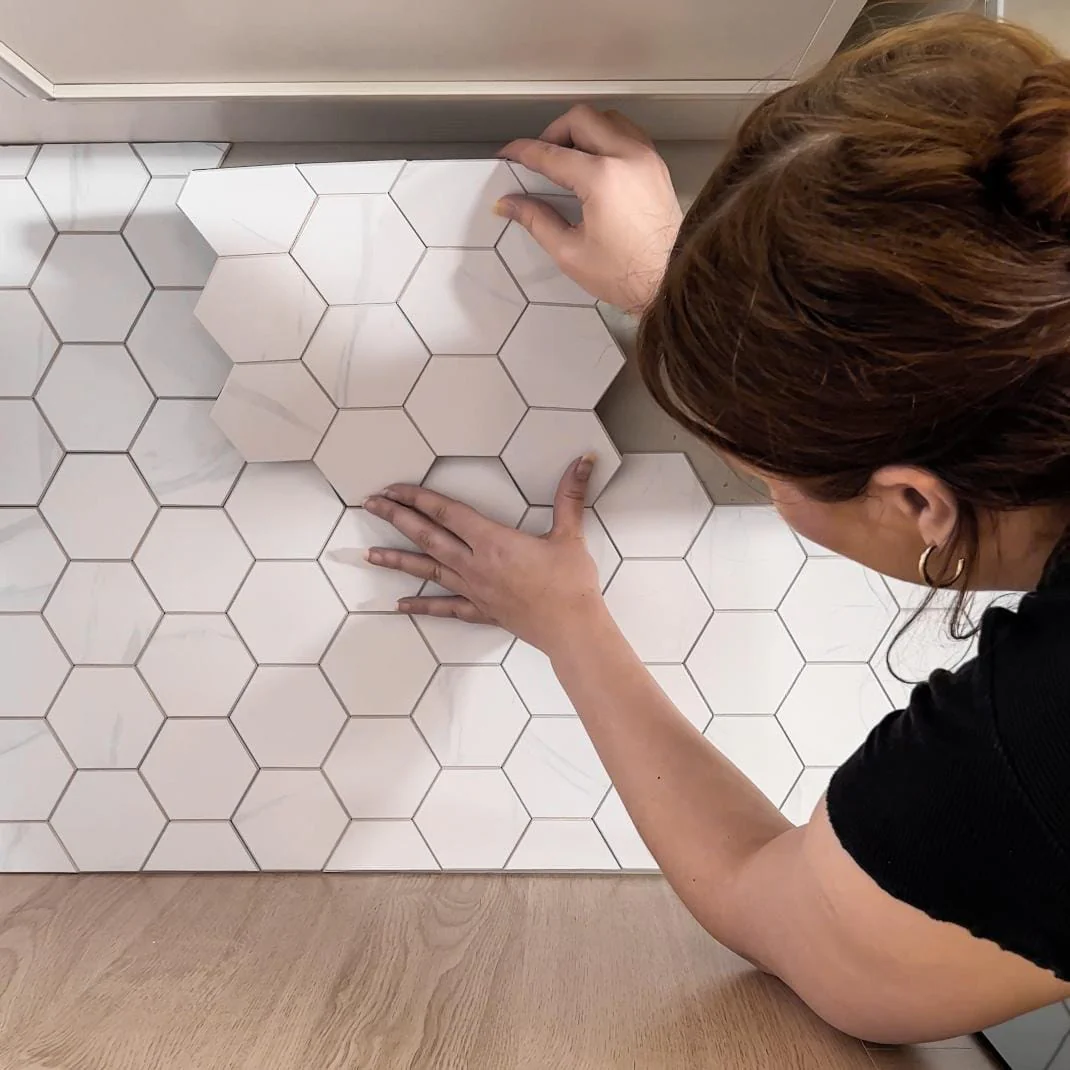 10-pk Stein hexagon marmor veggfliser