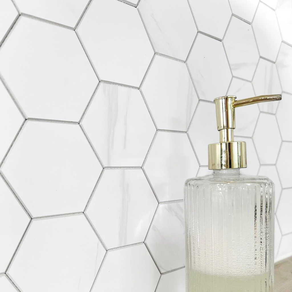 10-pk Stein hexagon marmor veggfliser - Image 10