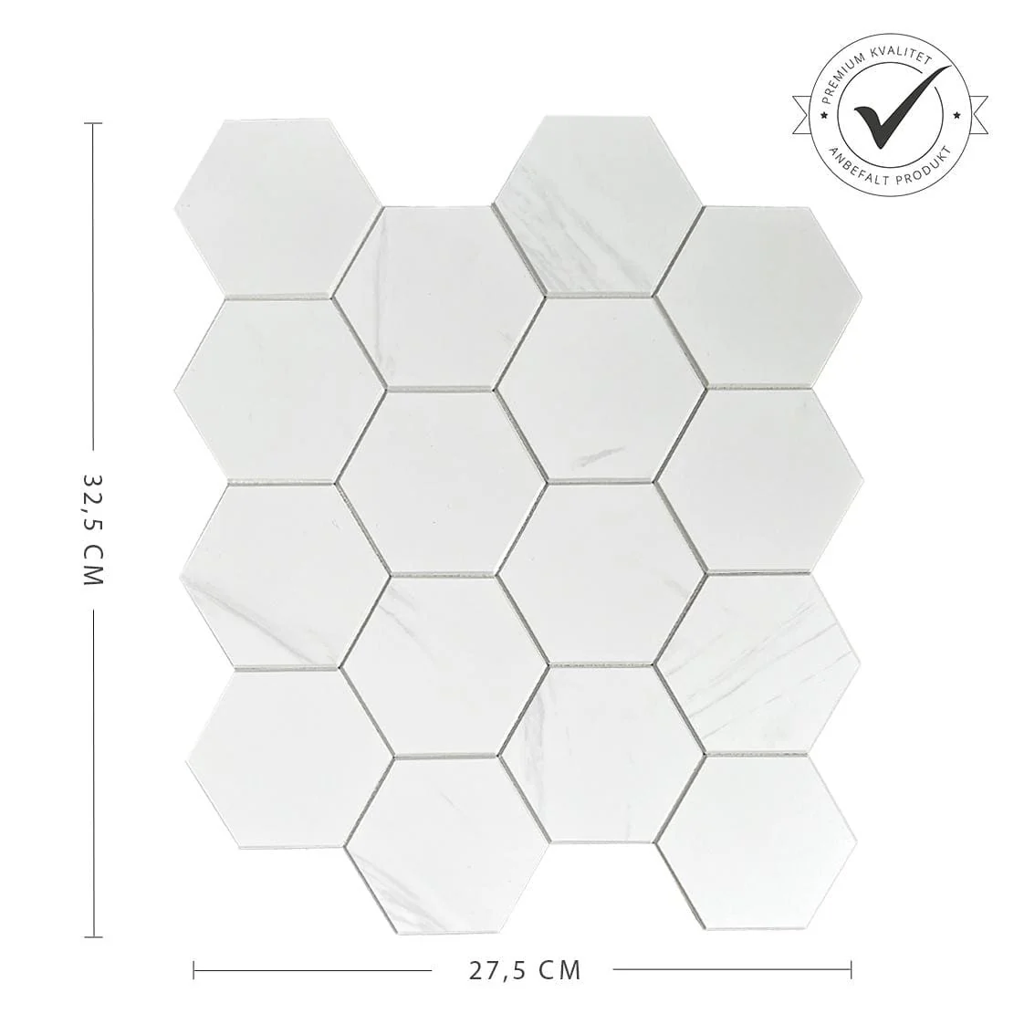 10-pk Stein hexagon marmor veggfliser - Image 7