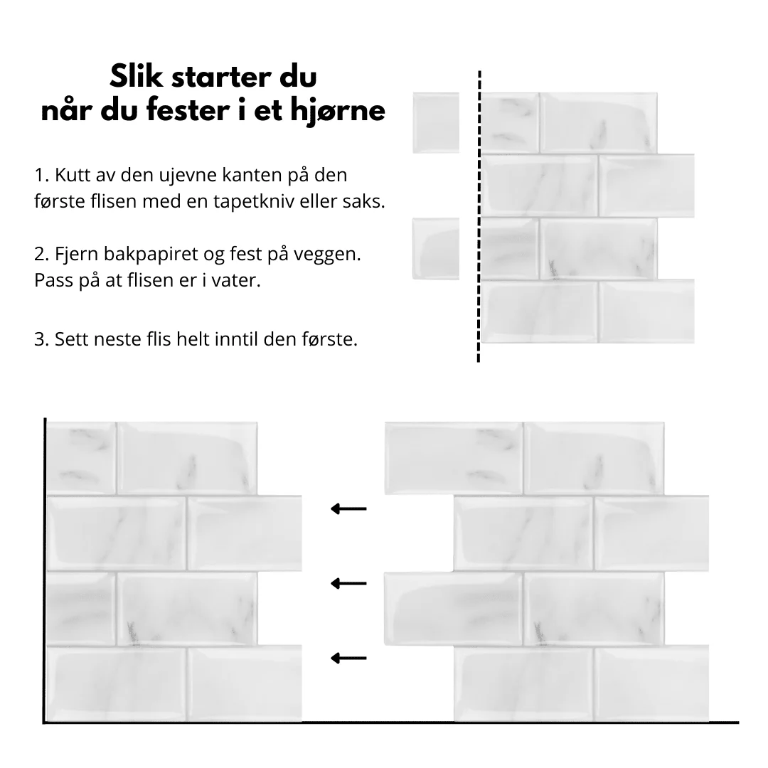 Subway marmor selvklebende veggfliser - Image 4