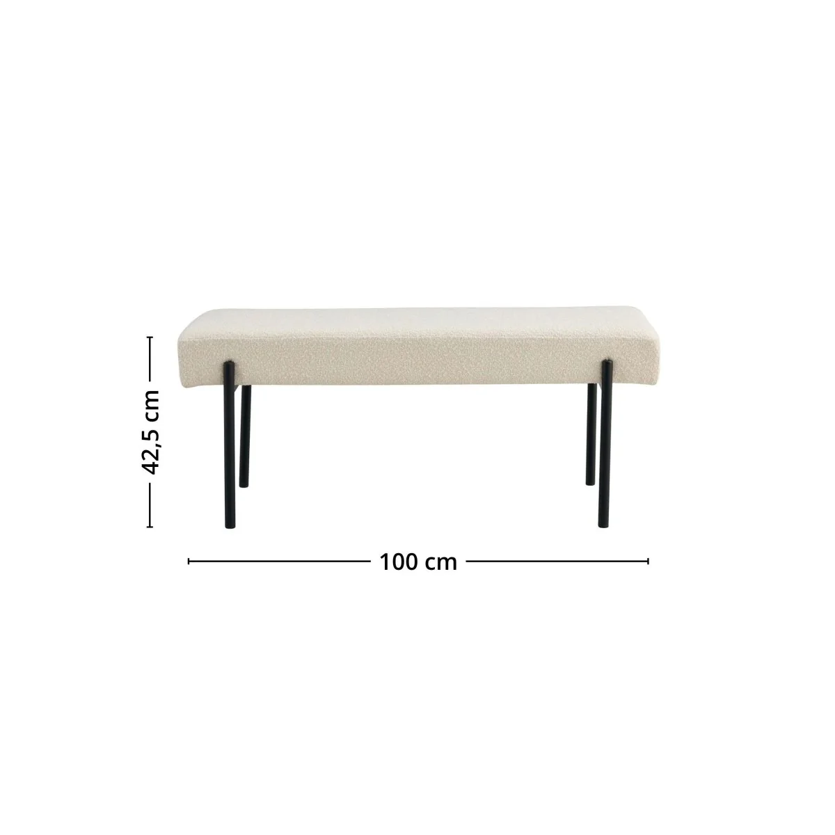 Swindon benk bouclé hvit 100 cm - Image 4