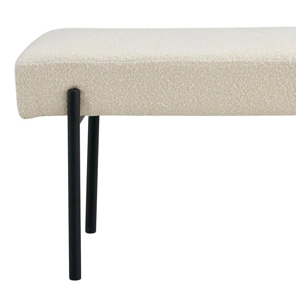 Swindon benk bouclé hvit 100 cm - Image 6