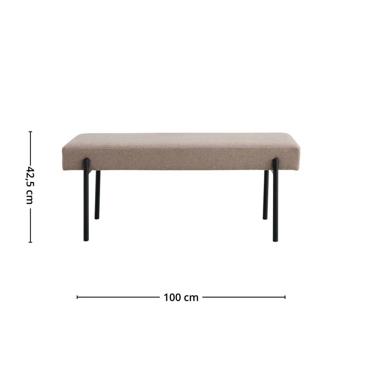 Swindon benk bouclé stone 100 cm - Image 4